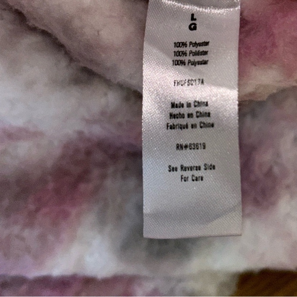 Hurley Fleece Camo Kangaroo Pocket Pink White Grey Pullover Boyfriend Hoodie Lrg - Picture 12 of 16